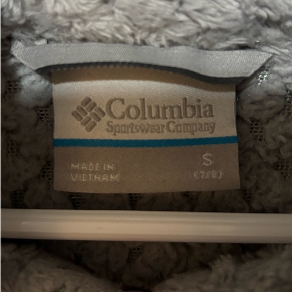 Columbia girls’ fire side sherpa full-zip coat grey/pink size small 7/8 - Picture 3 of 4